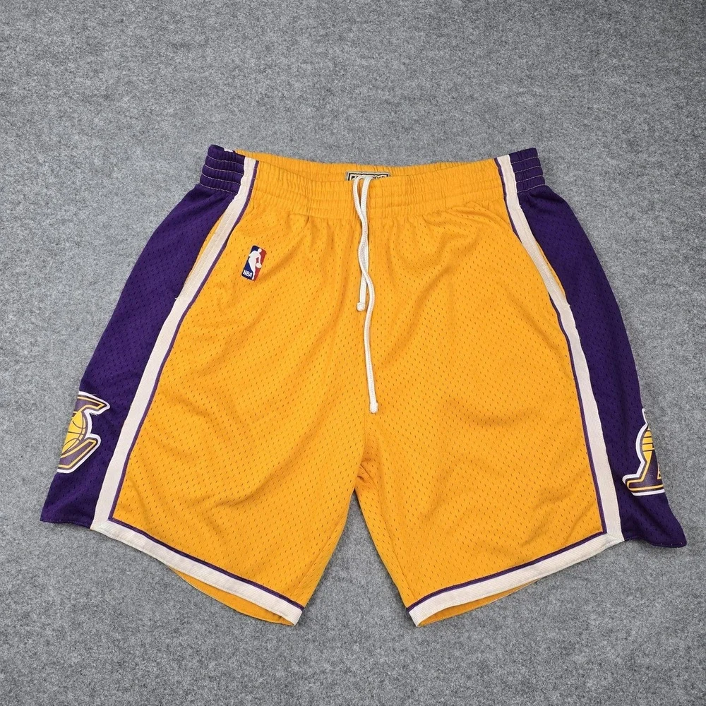 Los Angeles Lakers Shorts Mens XL Gold NBA Basketball Mitchell & Ness Swingman